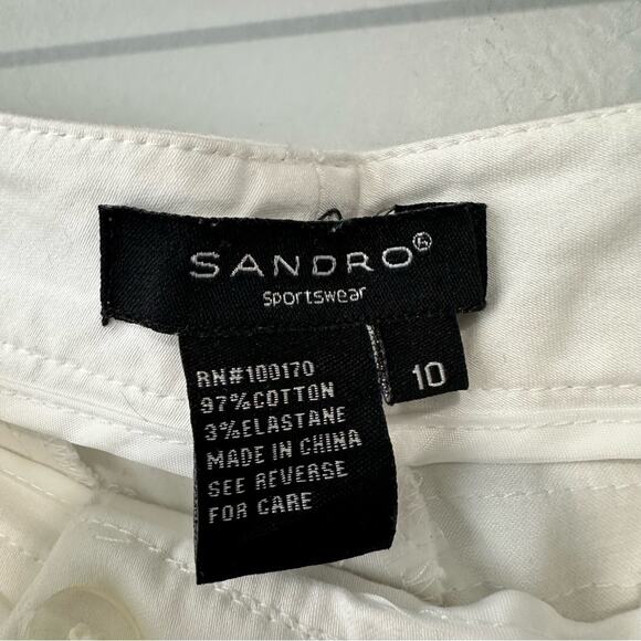 Sandro Sportswear white khaki trouser pants size 10 - Picture 4 of 5